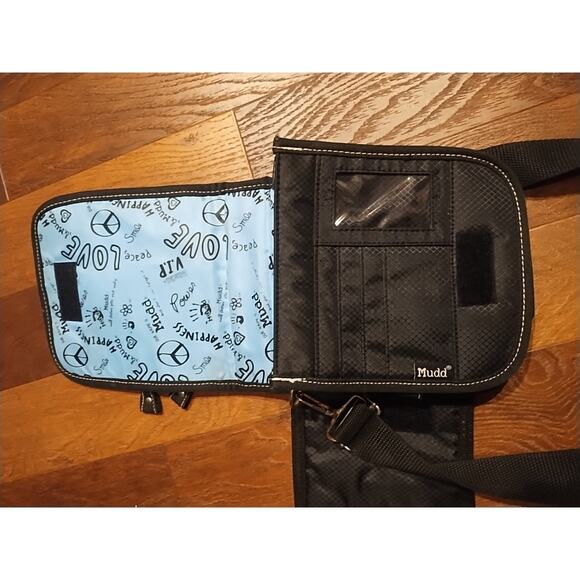 MUDD Vintage Y2K 90s Black Nylon Bag Purse Makeup Organizer crossbody Pockets - Picture 6 of 10